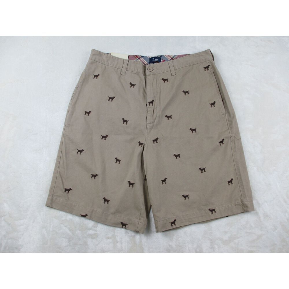 NEW  G.H. Bass & Co. Shorts Mens 34 Brown Tan Chino Pockets Golf‎ Dogs Preppy*